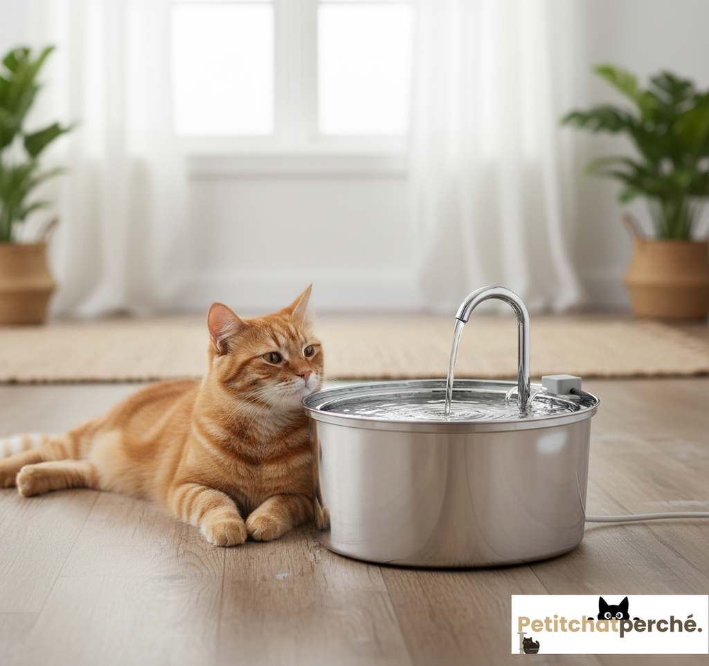 Fontaine à eau Chat : La Source Inox Pure