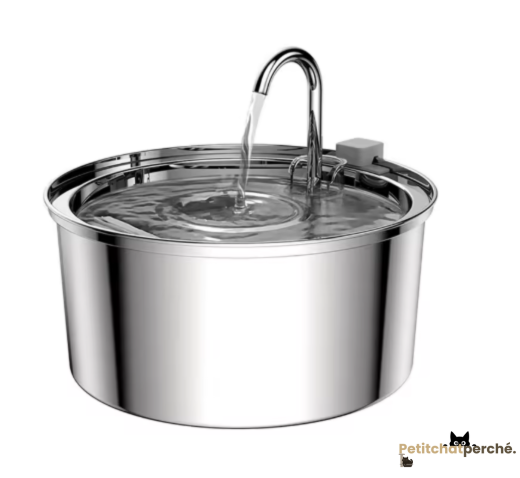 Fontaine à eau Chat : La Source Inox Pure