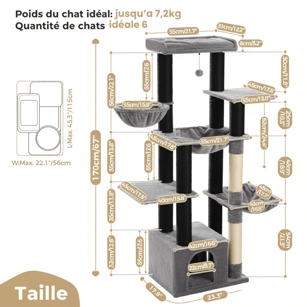 Arbre à chat : Le Refuge Cocooning Familial