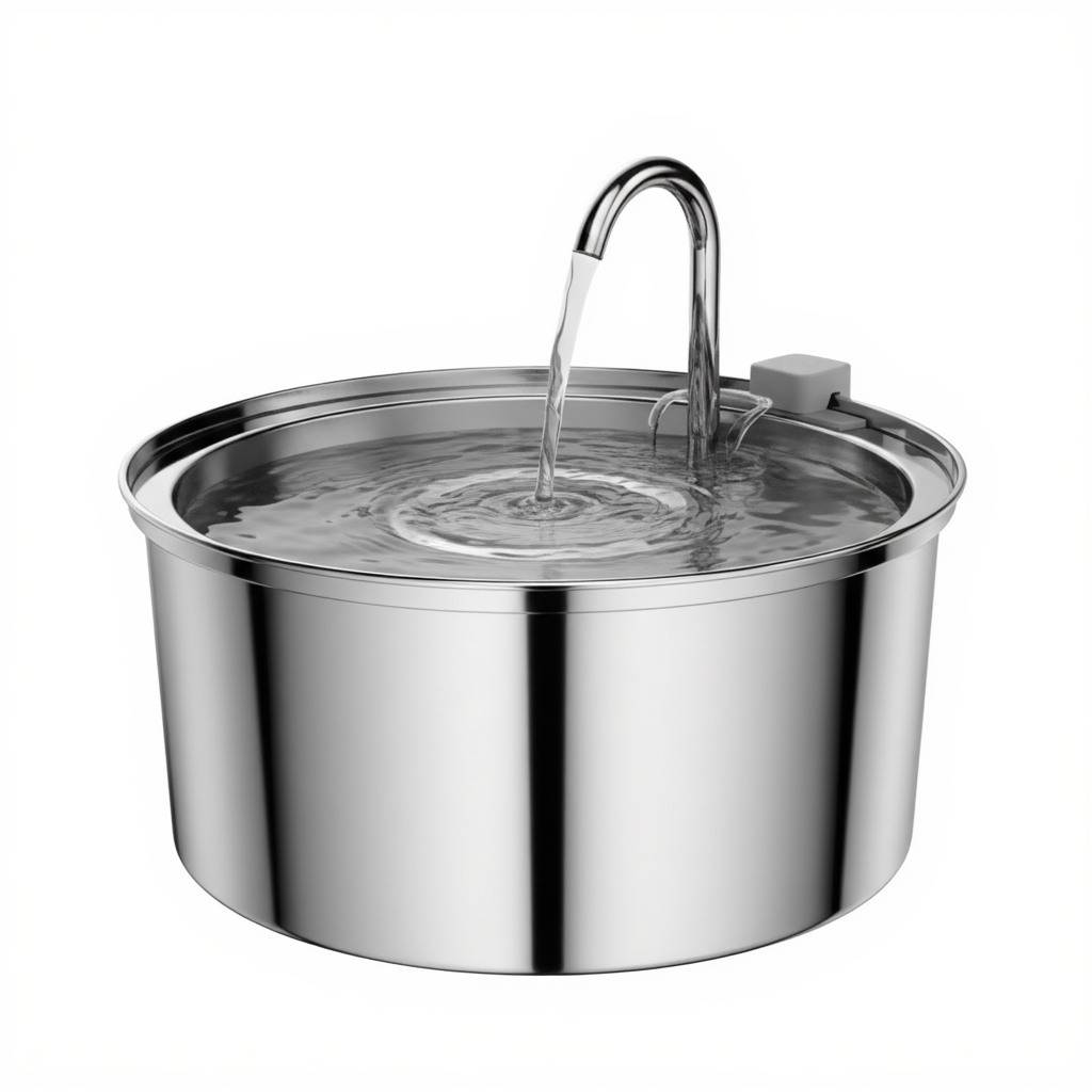 Fontaine à eau Chat : La Source Inox Pure