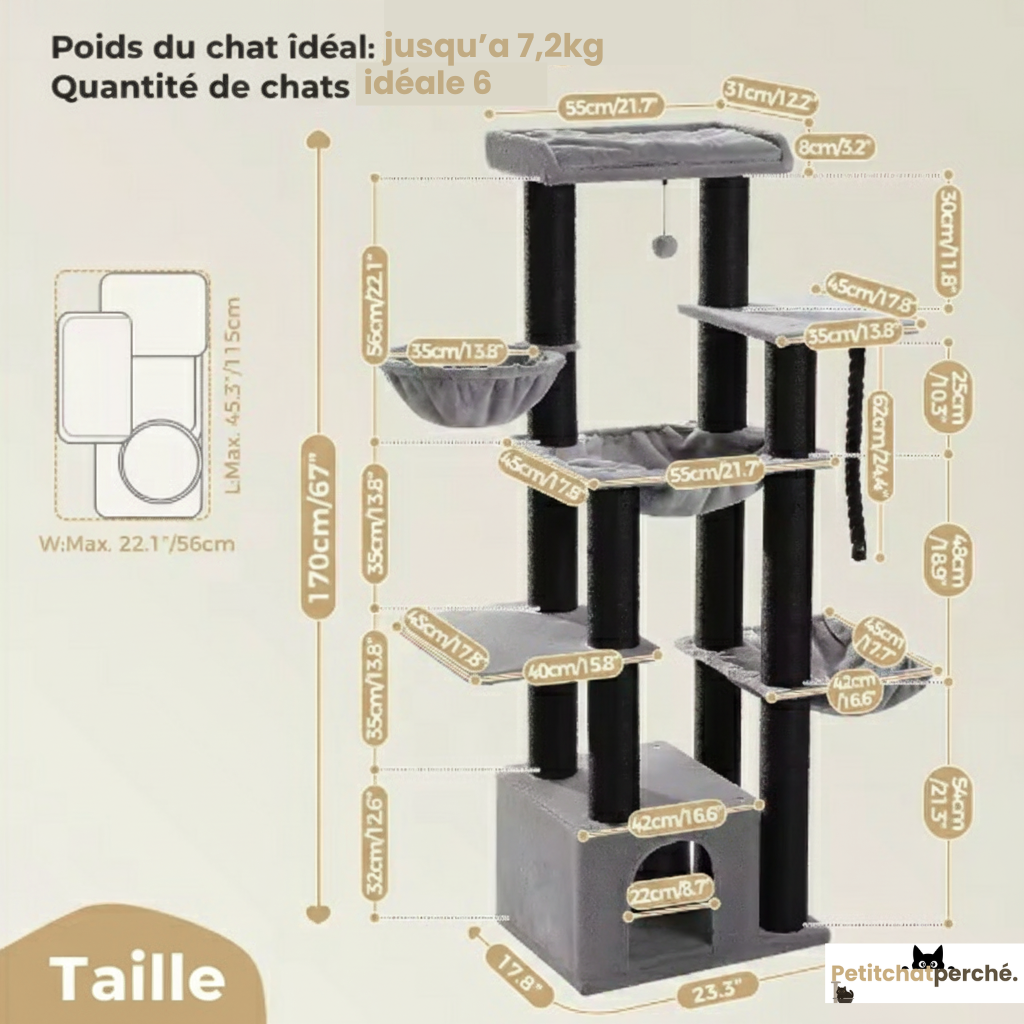 Arbre à chat : Le Refuge Cocooning Familial